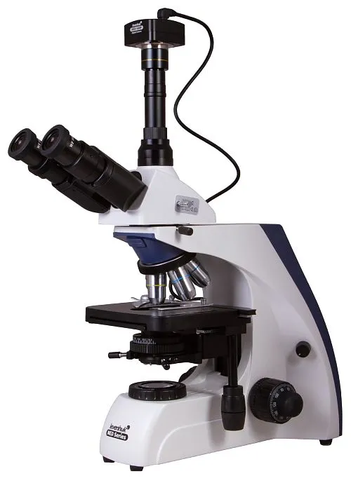 gráfico microscopio trinocular digital Levenhuk MED D30T
