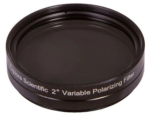gráfico filtro polarizador variable Explore Scientific 2”,  1
