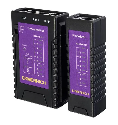 imagen comprobador de cables y PoE Ermenrich NetGeeks NP10,  1