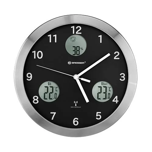 fotografía reloj de pared Bresser MyTime io 30 cm, negro,  1