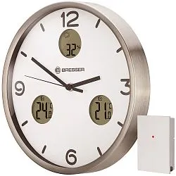 gráfico reloj de pared Termo/Higro Bresser Bresser Optus MyTime Bresser MyTime io NX 30 cm, blanco