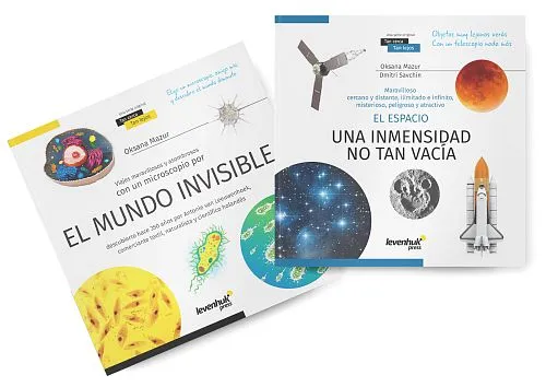 imagen libro enciclopédico «Space. Microworld.» (Espacio y microcosmos), edición de dos volúmenes. Tapa dura