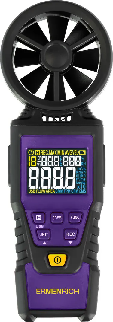 gráfico anemómetro digital Ermenrich Seek DN30,  1