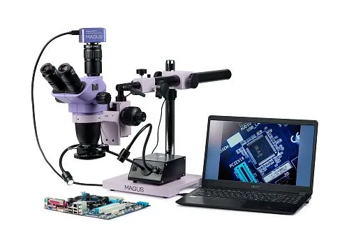 foto estereomicroscopio digital MAGUS Stereo D8TR para reparaciones electrónicas,  1