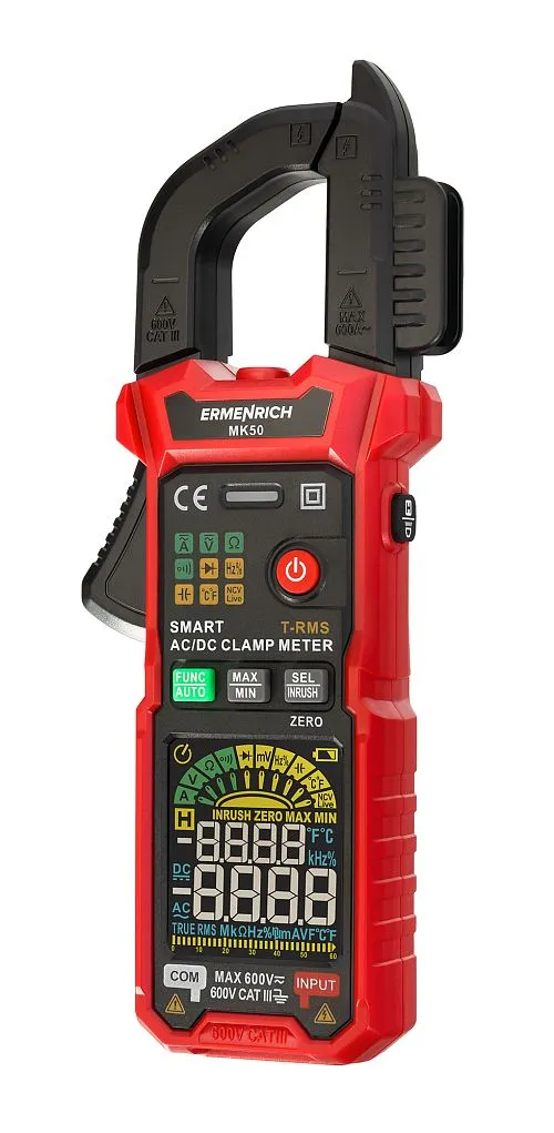 gráfico amperímetro de pinza digital Ermenrich Ping MK50