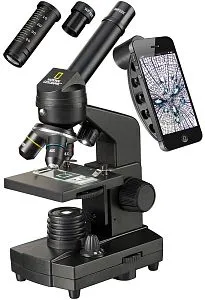 imagen microscopio Bresser National Geographic 40–1280x con soporte para smartphone