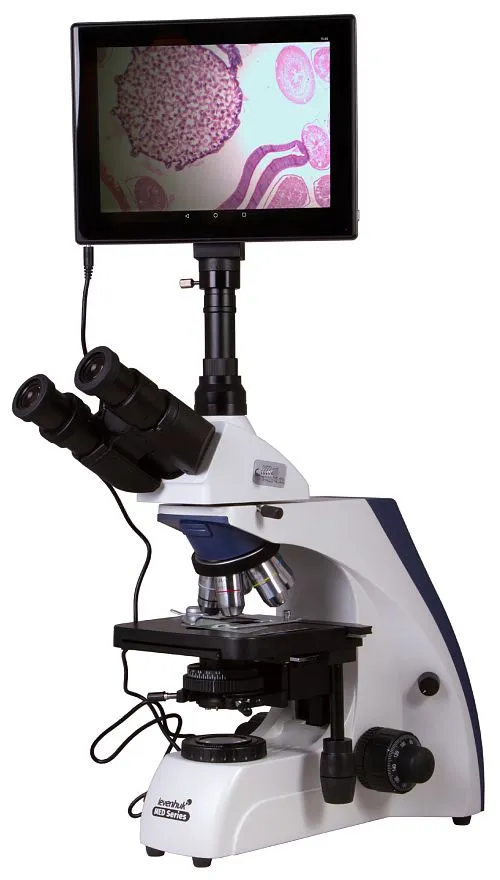 imagen microscopio trinocular digital Levenhuk MED D30T LCD