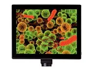 foto cámara digital de microscopio Levenhuk MED 5M con pantalla LCD de 9,4 pulgadas