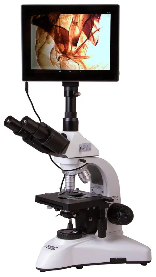 gráfico microscopio trinocular digital Levenhuk MED D20T LCD,  1