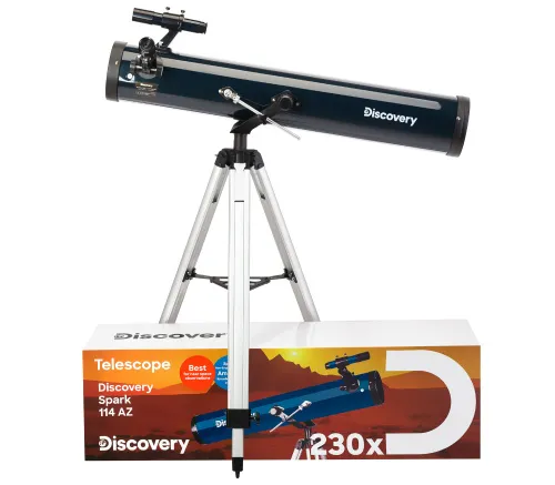 fotografía telescopio Levenhuk Discovery Spark 114 AZ con libro,  2
