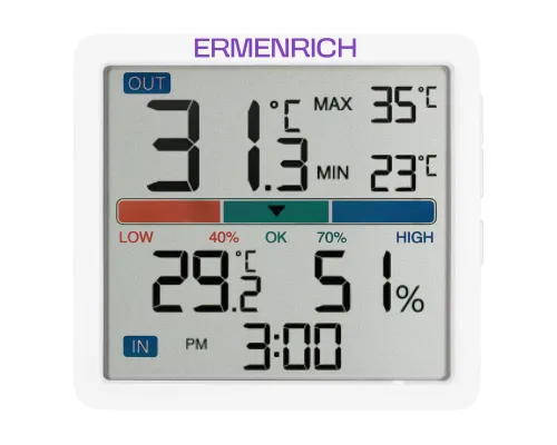 gráfico termohigrómetro Ermenrich Report WR10,  2