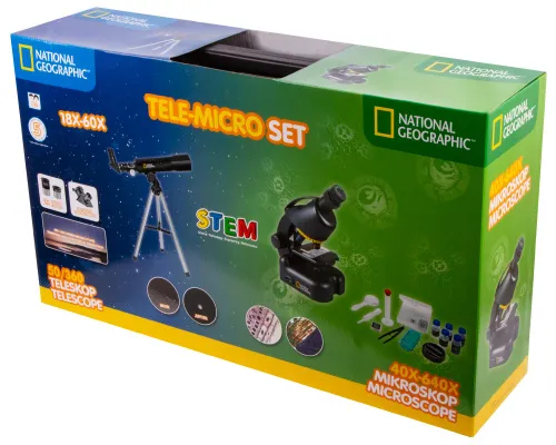 imagen kit de Bresser National Geographic: Telescopio 50/360 AZ y Microscopio 40–640x,  20
