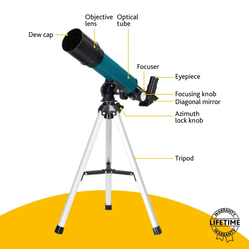 imagen telescopio Levenhuk LabZZ TK50 con estuche,  11