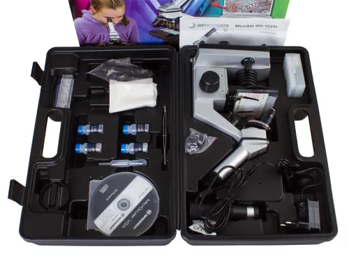 fotografía microscopio Bresser Junior 40–1024x, con funda,  11
