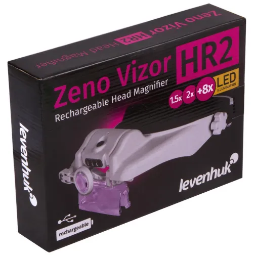 foto lupa frontal recargable Levenhuk Zeno Vizor HR2,  10