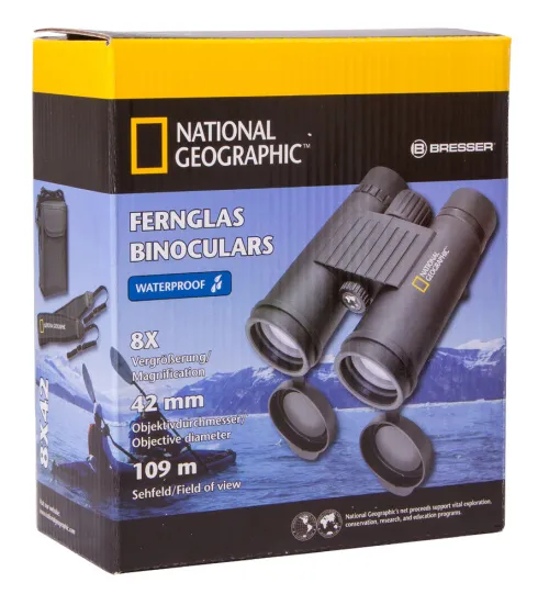 gráfico prismáticos Bresser National Geographic 8x42 WP,  8