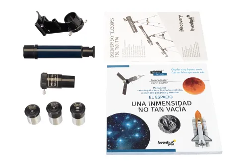 foto telescopio Levenhuk Discovery Sky T76 con libro,  3