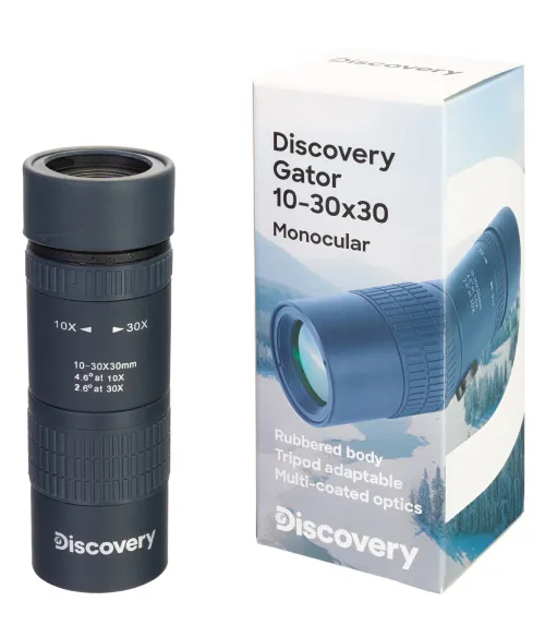 fotografía monocular Levenhuk Discovery Gator 10—30x30,  11