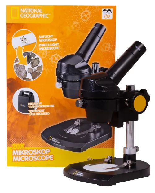 foto microscopio Bresser National Geographic 20x, monocular,  12