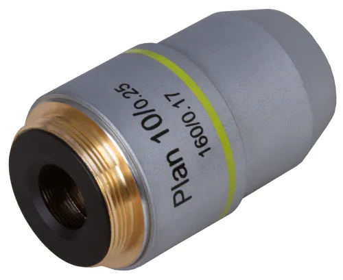 imagen objetivo plano acromático Levenhuk MED 10x,  3