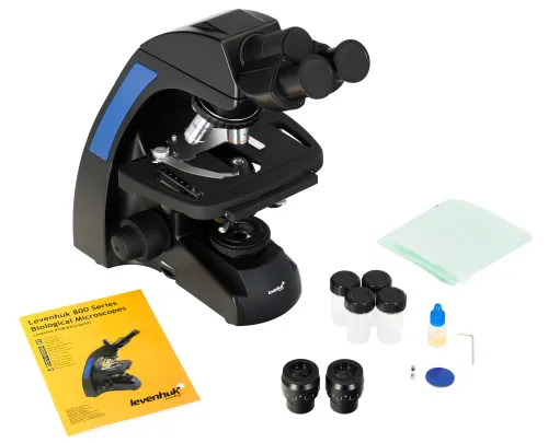 foto microscopio binocular biológico Levenhuk 850B,  2