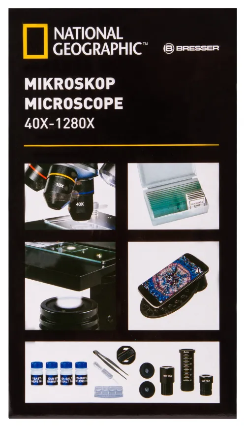 imagen microscopio Bresser National Geographic 40–1280x con soporte para smartphone,  20