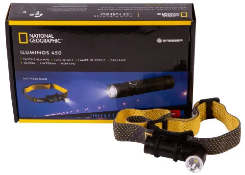 gráfico linterna Bresser National Geographic ILUMINOS 450 LED con soporte para la cabeza,  10