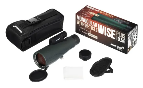 fotografía monocular Levenhuk Wise PLUS 10x56 con retícula,  3
