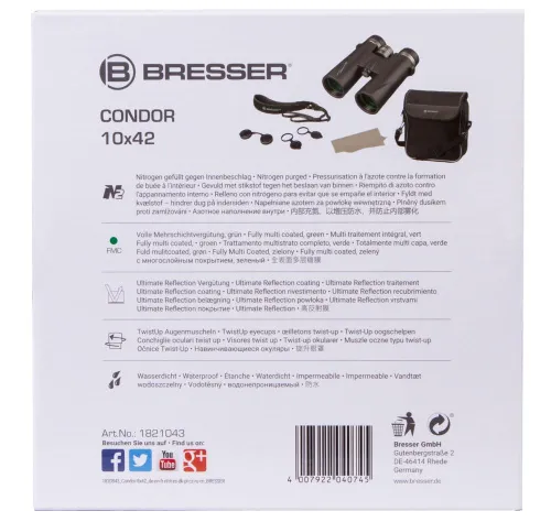 fotografía prismáticos Bresser Condor UR 10x42,  12