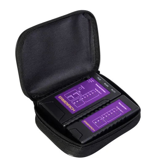 imagen comprobador de cables y PoE Ermenrich NetGeeks NP10,  2