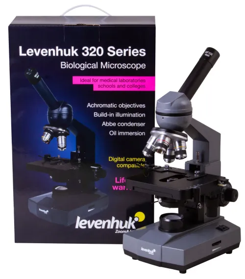 foto microscopio monocular biológico Levenhuk 320 BASE,  16