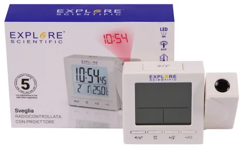fotografía reloj de proyección digital RC Explore Scientific, blanco,  13