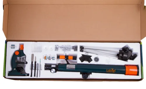 foto conjunto de microscopio y telescopio Levenhuk LabZZ MT2,  2