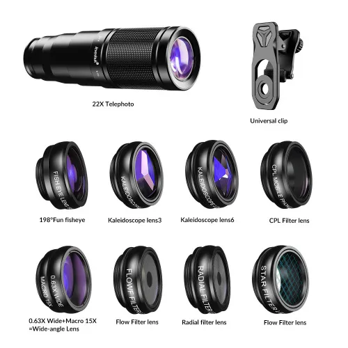 fotografía juego de lentes para teléfono inteligente Levenhuk Kelvin SLS10,  3