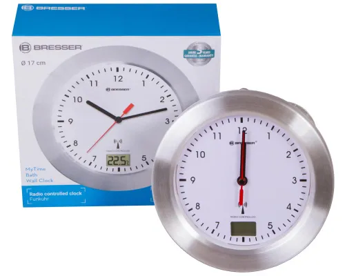 gráfico reloj de pared resistente al agua Bresser MyTime Bath, blanco,  2