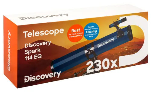 foto telescopio Levenhuk Discovery Spark 114 EQ con libro,  15