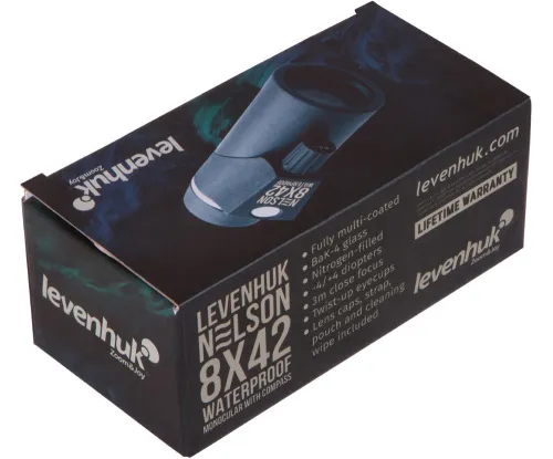 fotografía monocular Levenhuk Nelson 8x42 con retícula y brújula,  9