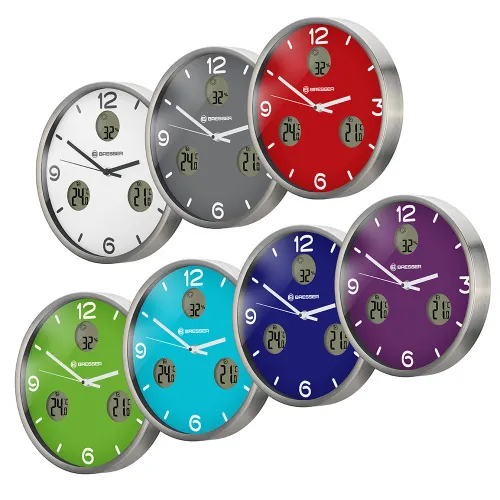 gráfico reloj de pared Termo/Higro Bresser Bresser Optus MyTime Bresser MyTime io NX 30 cm, blanco,  12