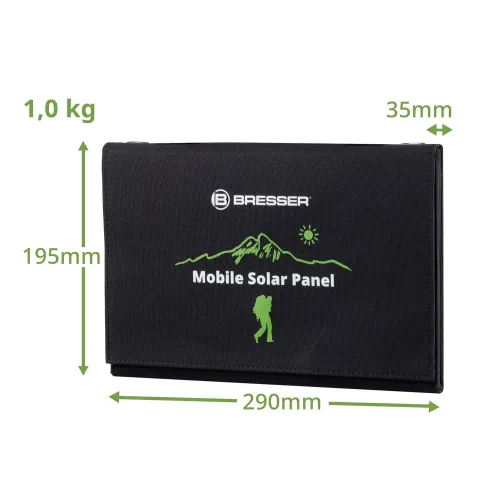 imagen cargador solar móvil Bresser de 21 vatios con salida USB,  4