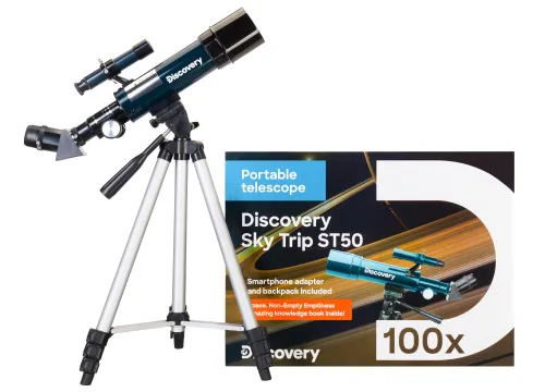 foto telescopio Levenhuk Discovery Sky Trip ST50 con libro,  2