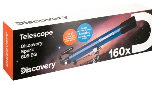 gráfico telescopio Levenhuk Discovery Spark 809 EQ con libro,  15