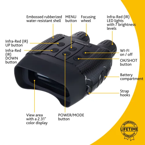 gráfico prismáticos digitales de visión nocturna Levenhuk Halo 13X Wi-Fi,  13