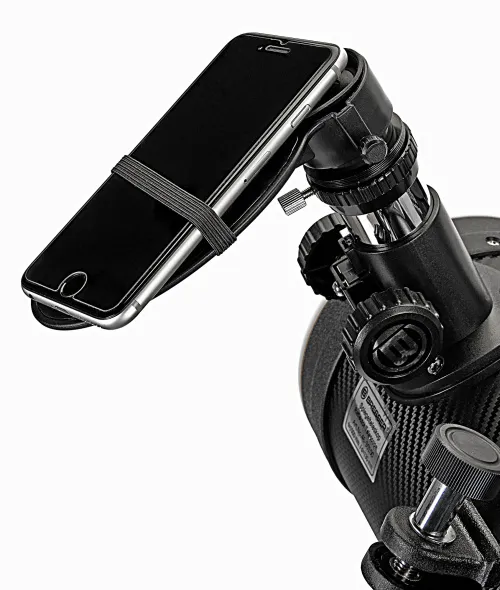 imagen telescopio reflector parabólico Bresser Spica 130/1000 EQ3 con Adaptador para Smartphone,  11