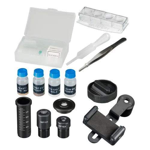 gráfico microscopio Bresser Junior Biolux SEL 40–1600x con estuche, blanco,  5