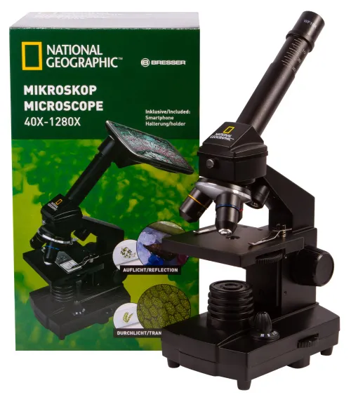 imagen microscopio Bresser National Geographic 40–1280x con soporte para smartphone,  17