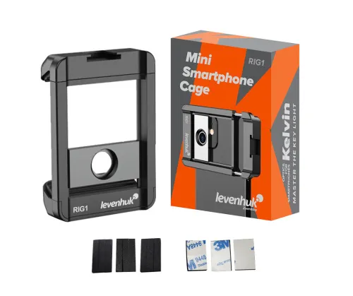 fotografía mini jaula para teléfono inteligente Levenhuk Kelvin RIG1,  9