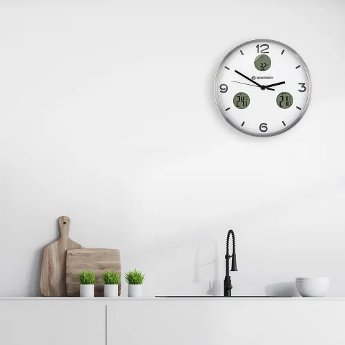gráfico reloj de pared Termo/Higro Bresser Bresser Optus MyTime Bresser MyTime io NX 30 cm, blanco,  3