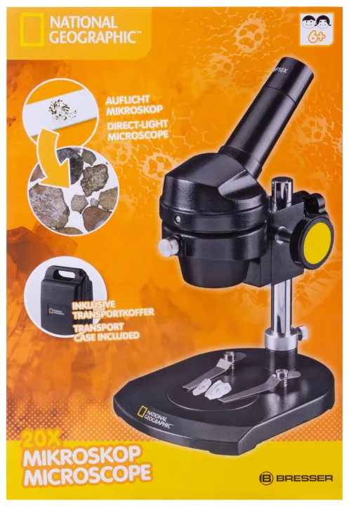 foto microscopio Bresser National Geographic 20x, monocular,  14