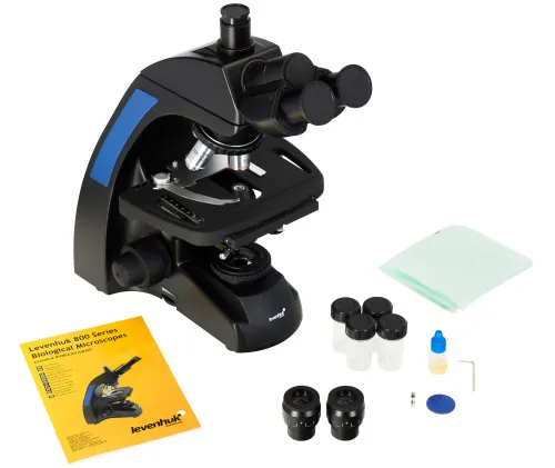 gráfico microscopio trinocular biológico Levenhuk 870T,  2