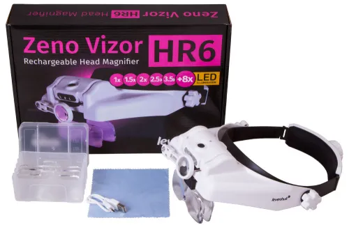 gráfico lupa frontal recargable Levenhuk Zeno Vizor HR6,  2